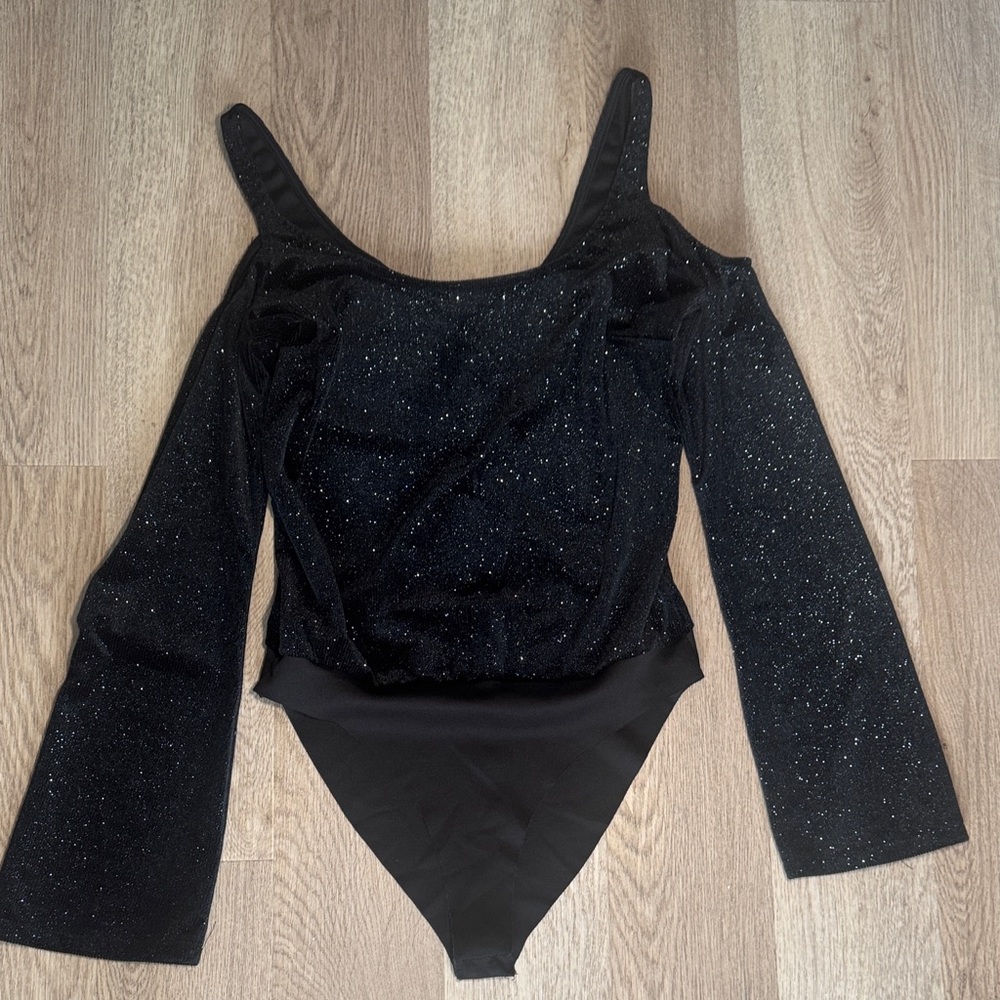 Bershka Glittery Black Kids Bodysuit
